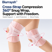 Biurraysh™ Open-Patella Knee Brace | Cross-Strap Support with Side Springs