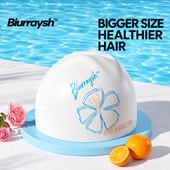 Biurraysh™ Long-Hair Silicone Swim Cap | Roomy Flexible Swimming Cap