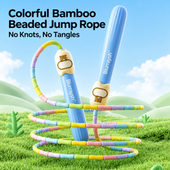 Biurraysh™ Kids’ Beginner Jump Rope | Colorful Segmented Beaded Skipping Rope