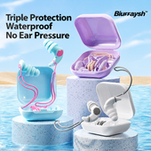 Biurraysh™ Swim Earplugs & Nose Clip Set | Corded Ear Plugs with Case