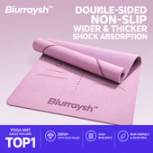 Biurraysh™ Double-Sided Non-Slip Yoga Mat | 6 mm Alignment Exercise Mat