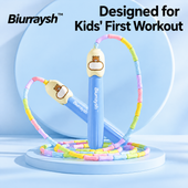 Biurraysh™ Kids’ Beginner Jump Rope | Colorful Segmented Beaded Skipping Rope