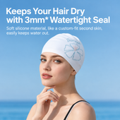 Biurraysh™ Long-Hair Silicone Swim Cap | Roomy Flexible Swimming Cap